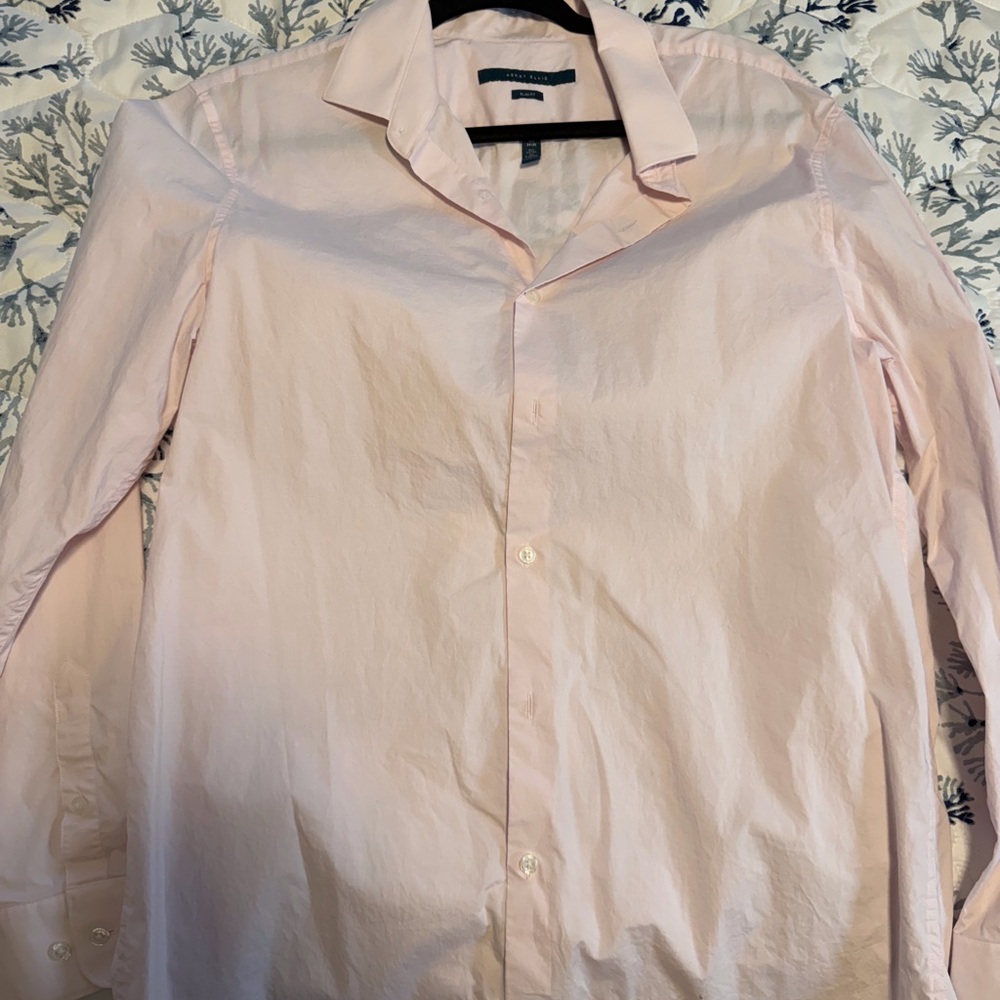 Perry Ellis Light Pink Casual Button Down Shirt